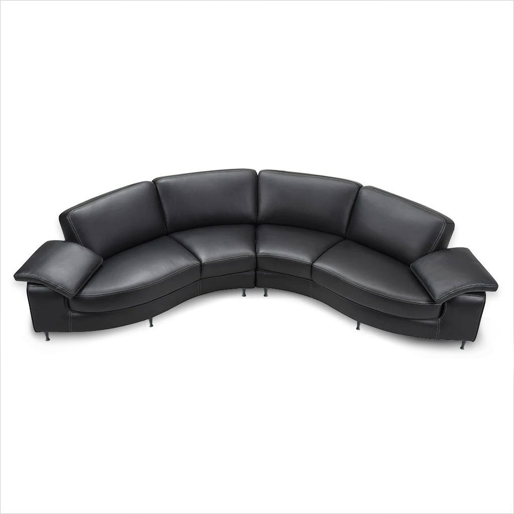 curved leather sectional