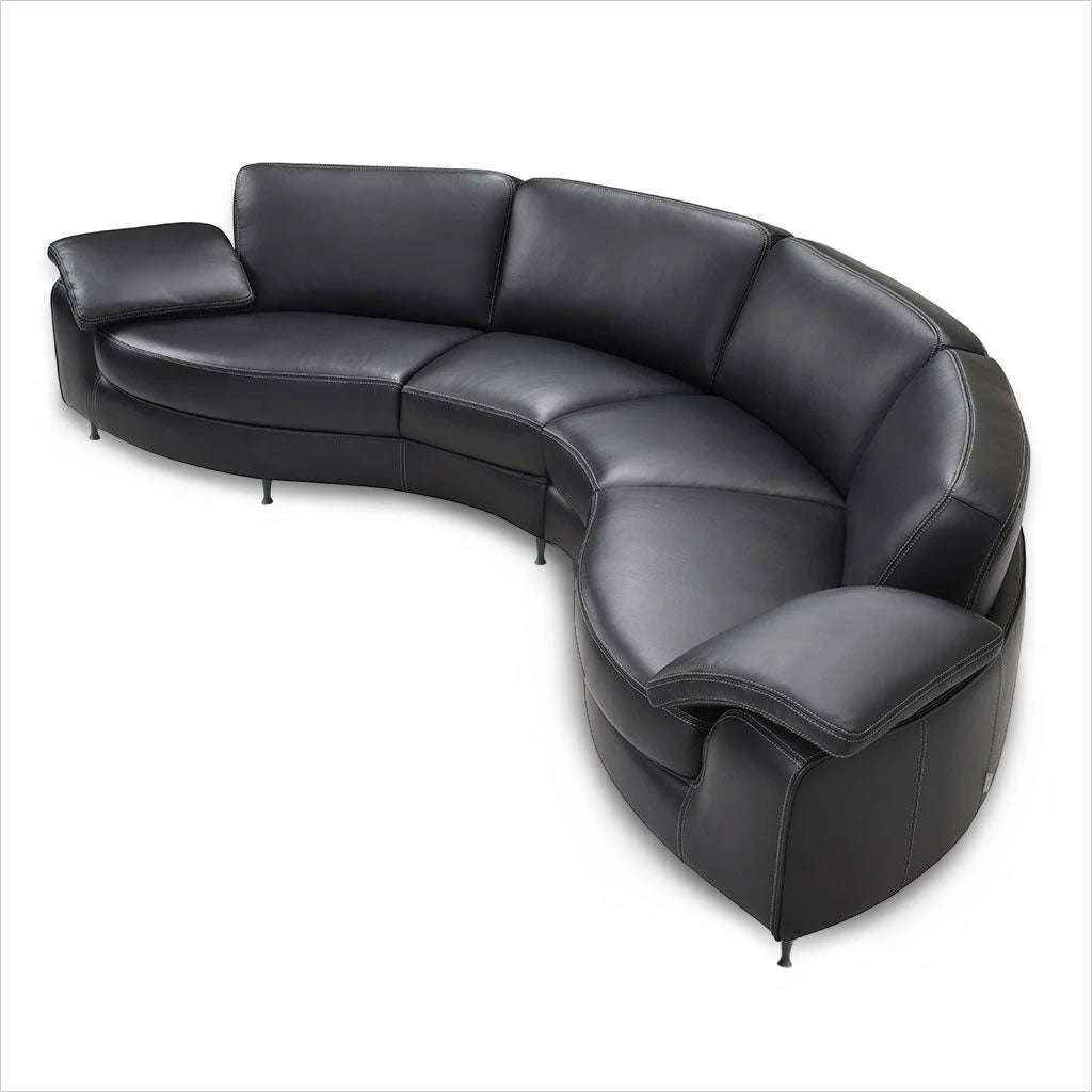 curved leather sectional