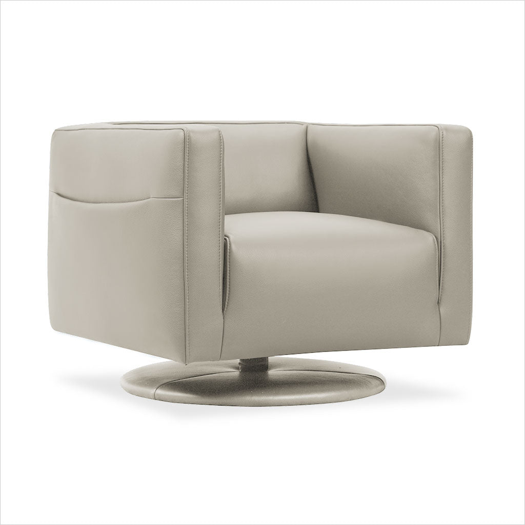 leather accent chair with swivel base