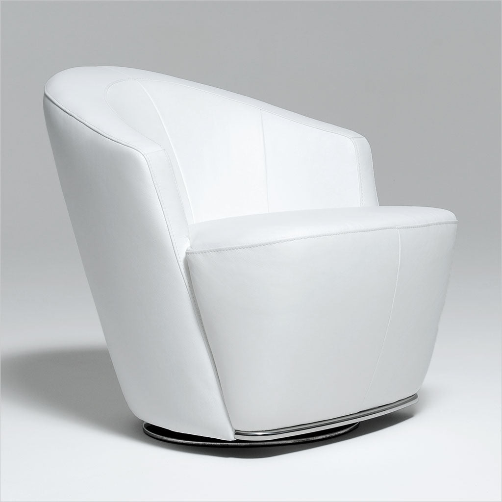 leather accent chair with swivel base