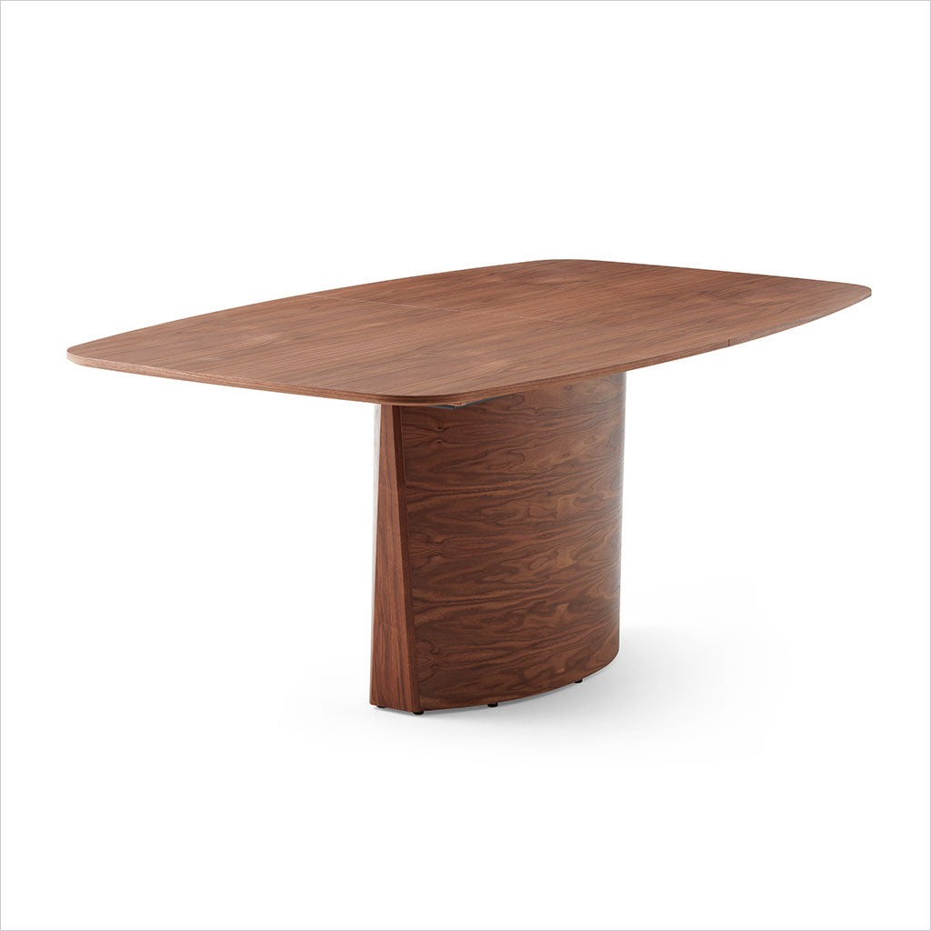 expandable dining table in walnut