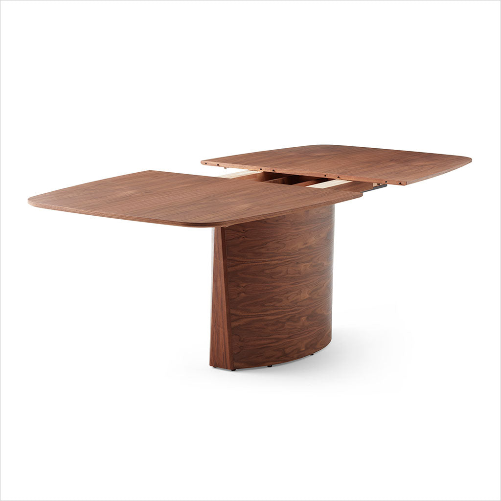 expandable dining table in walnut