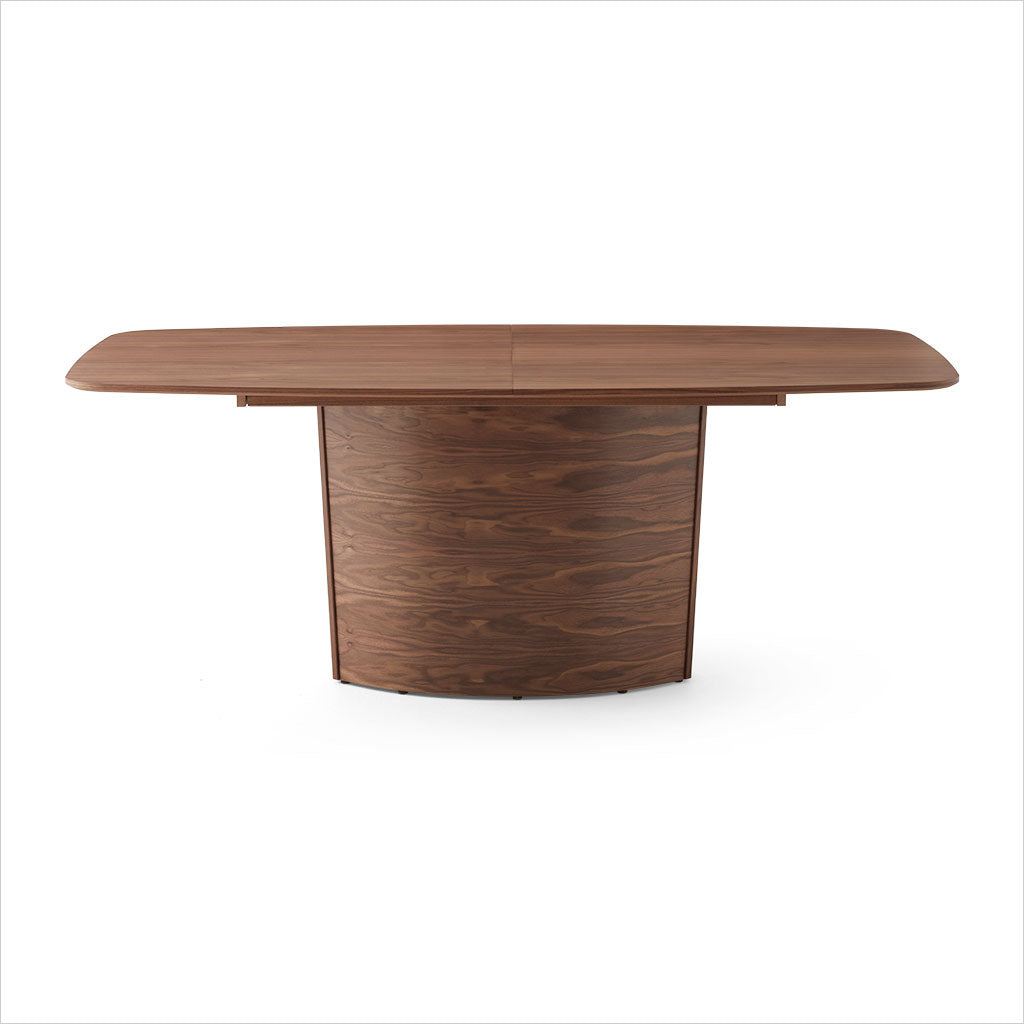 expandable dining table in walnut