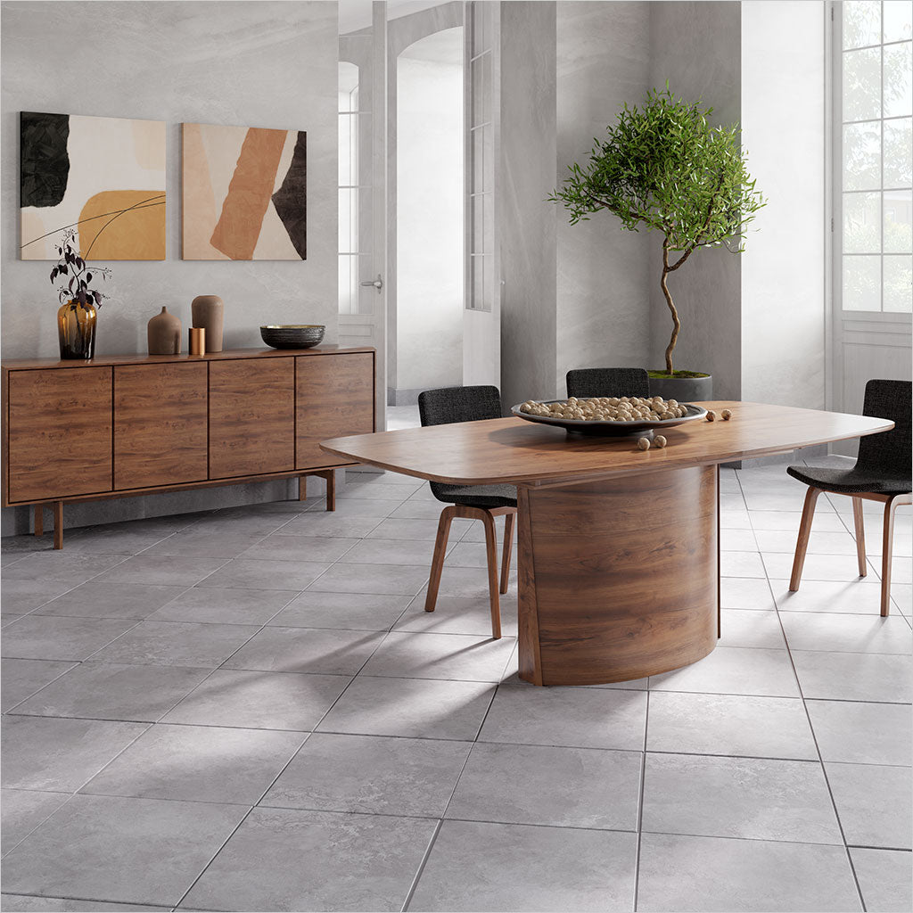 expandable dining table in walnut