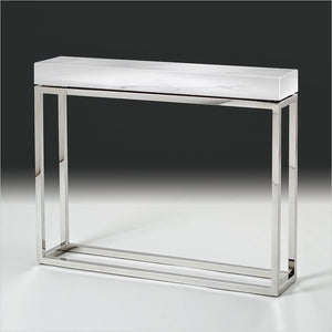 console table with marble top and metal base