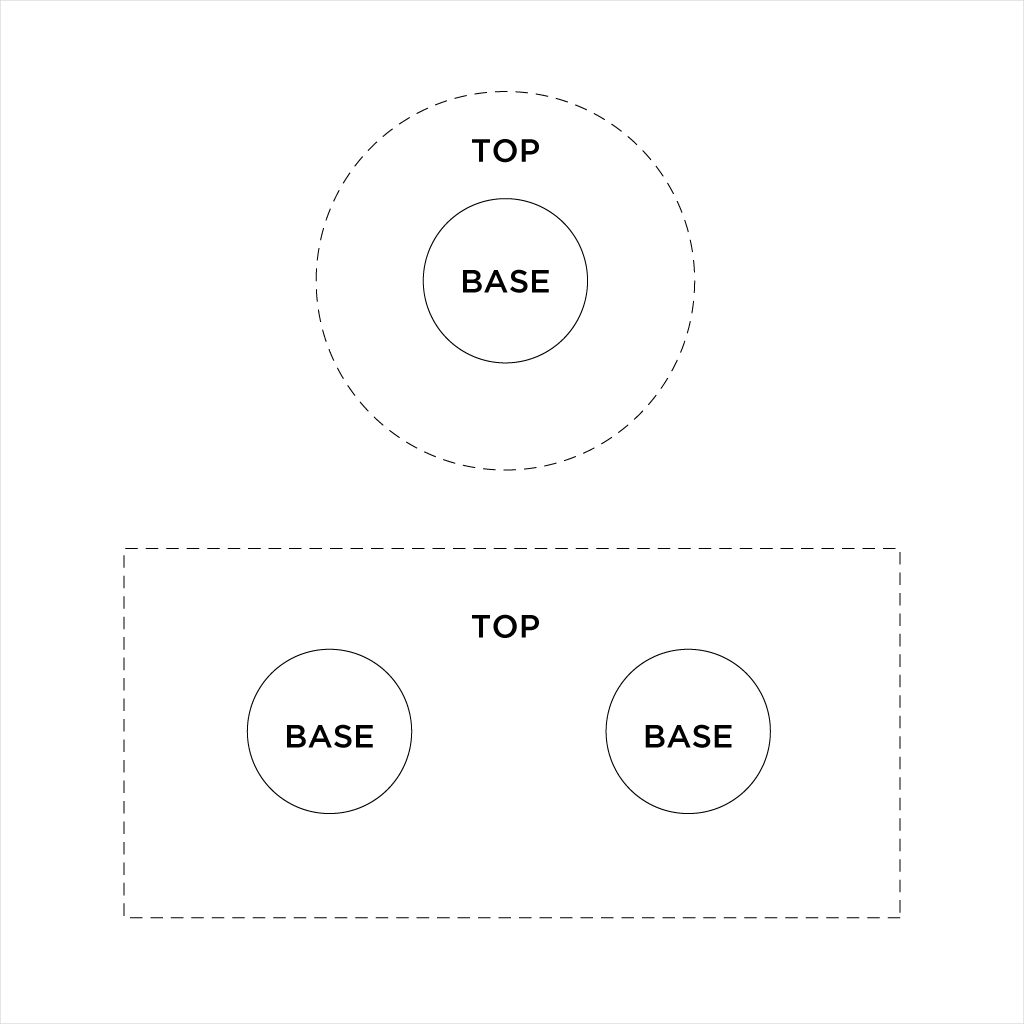 schematic of dining table base in suar wood