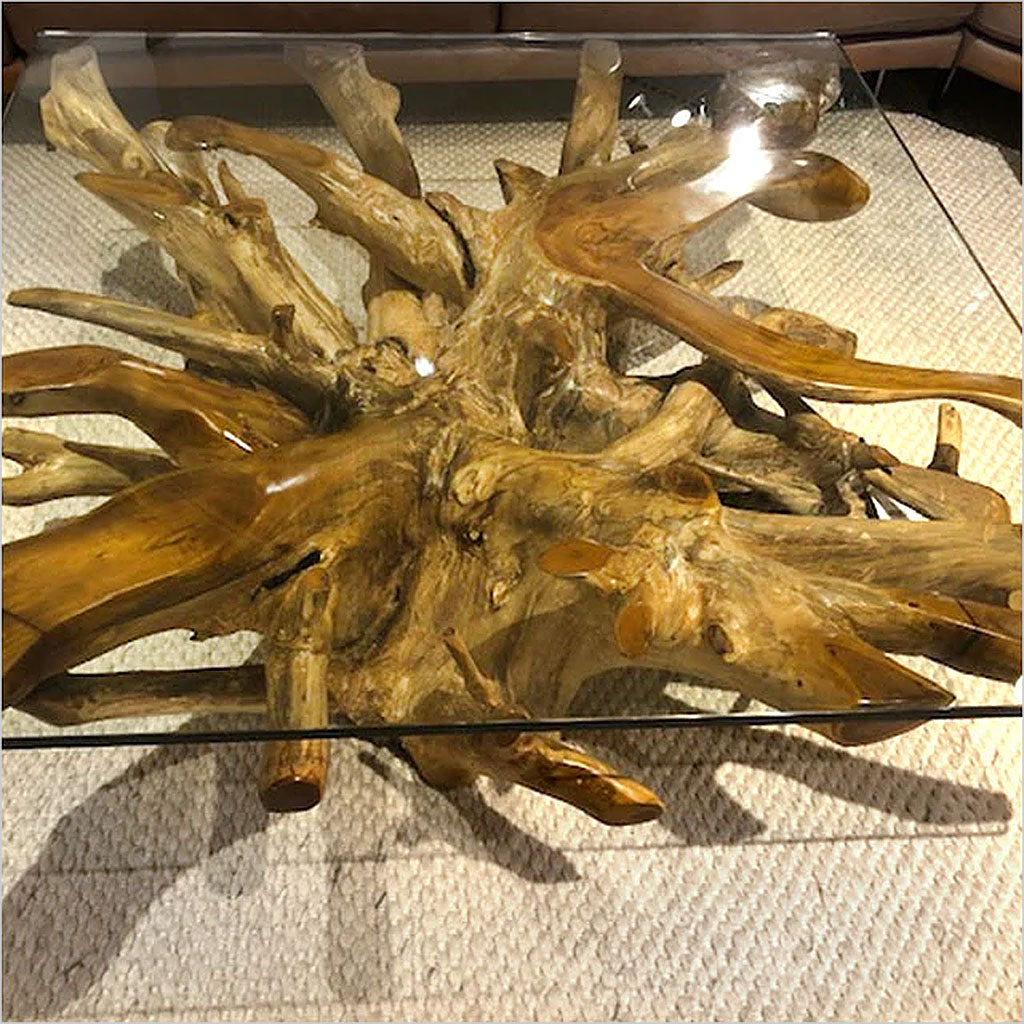 teak root coffee table base