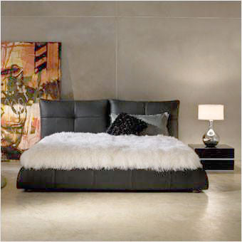 leather platform bed