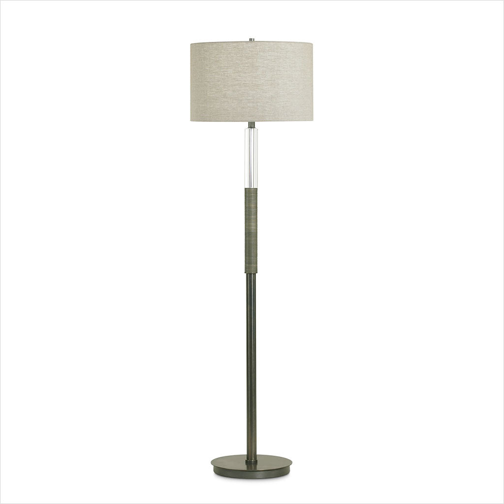 floor lamp with beige linen shade