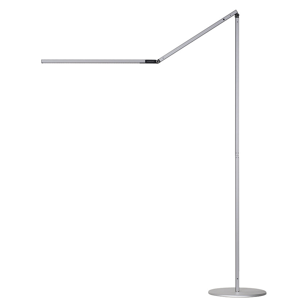 silver floor lamp