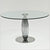 round dining table with chrome finished pedestal base