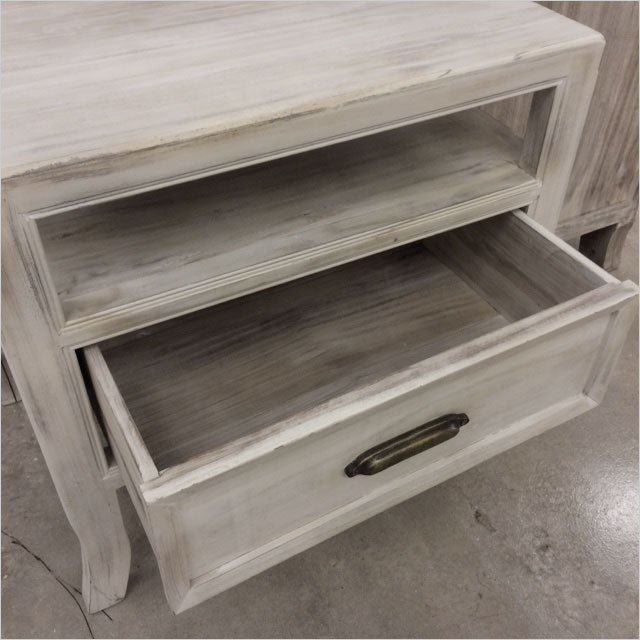 nightstand with drawer and shelf