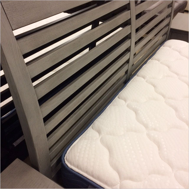 platform bed with slatted headboard