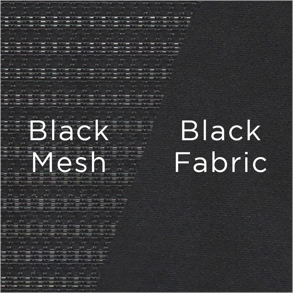 black mesh and black fabric swatch