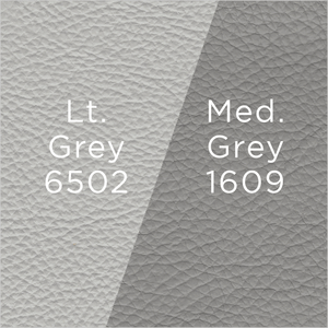 light grey and medium grey leather swatch