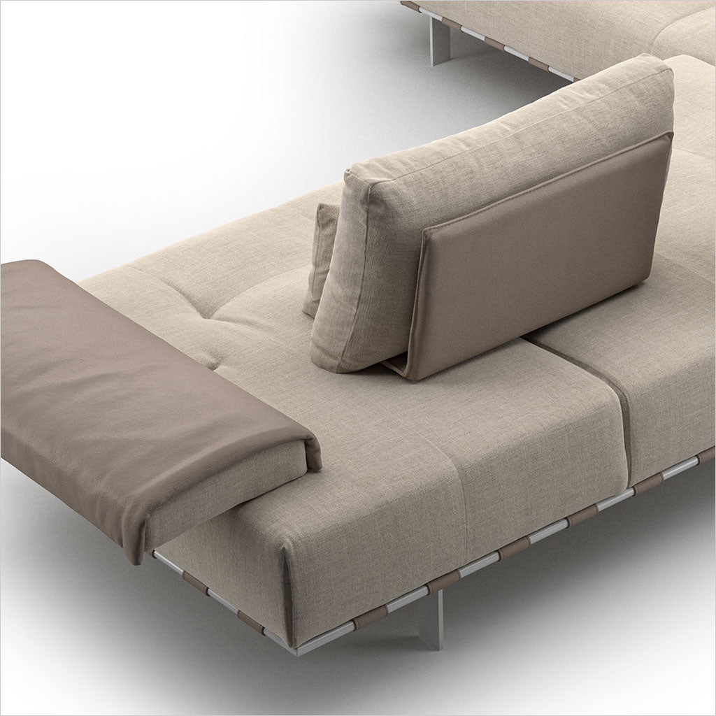 Libero Sectional - Fabric and Leather Combo