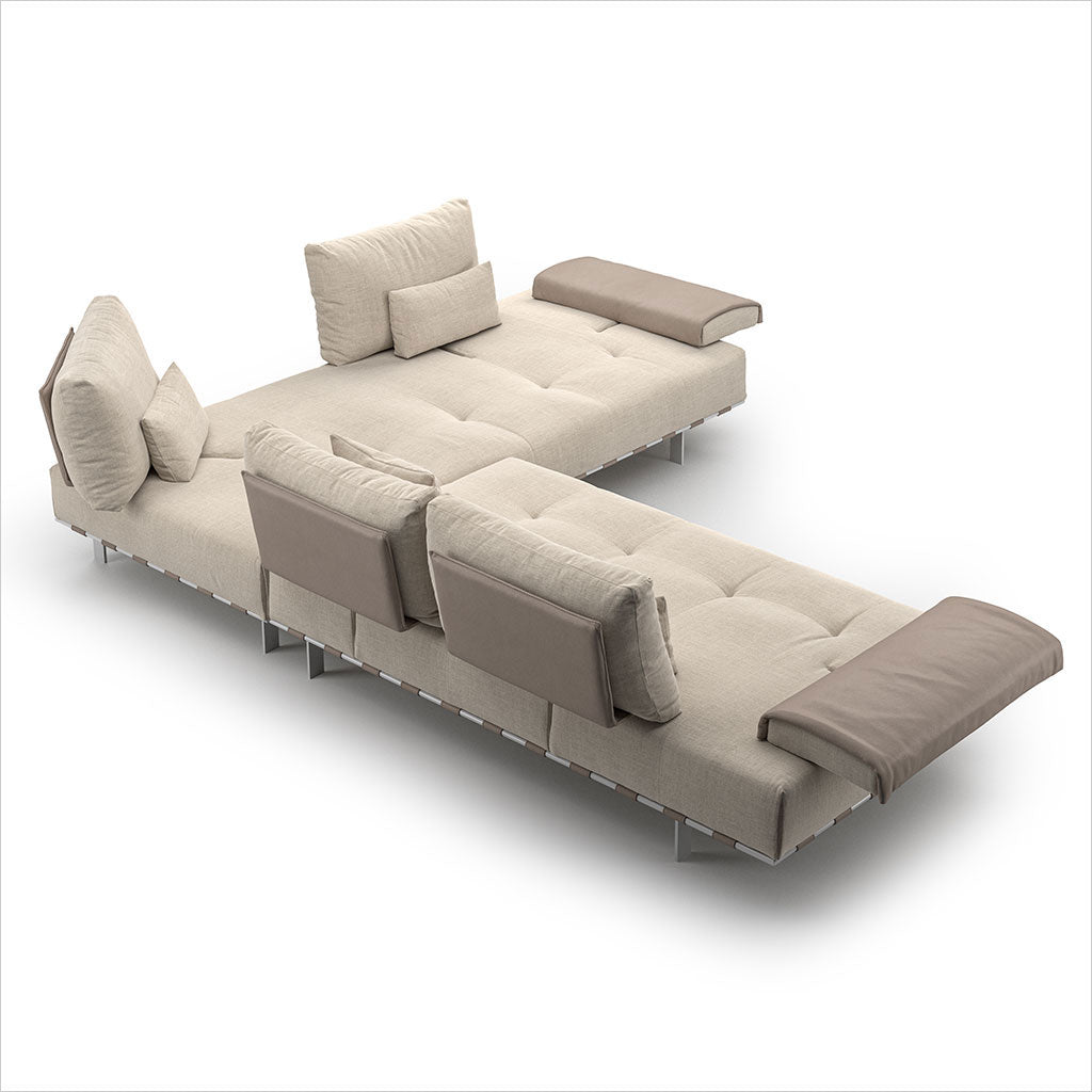 Libero Sectional - Fabric and Leather Combo