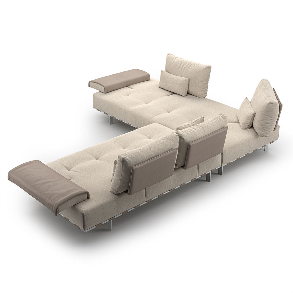 Libero Sectional - Fabric and Leather Combo