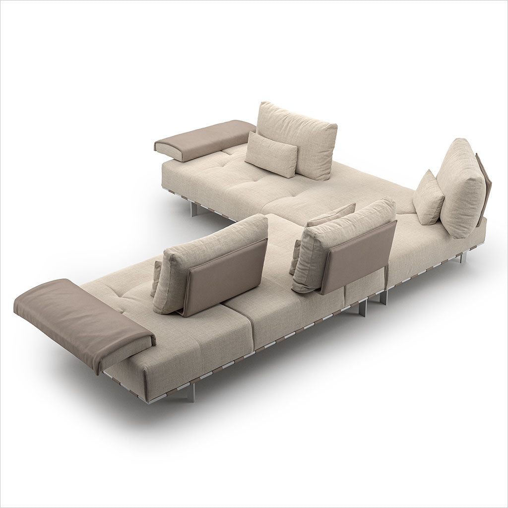 Libero Sectional - Fabric and Leather Combo