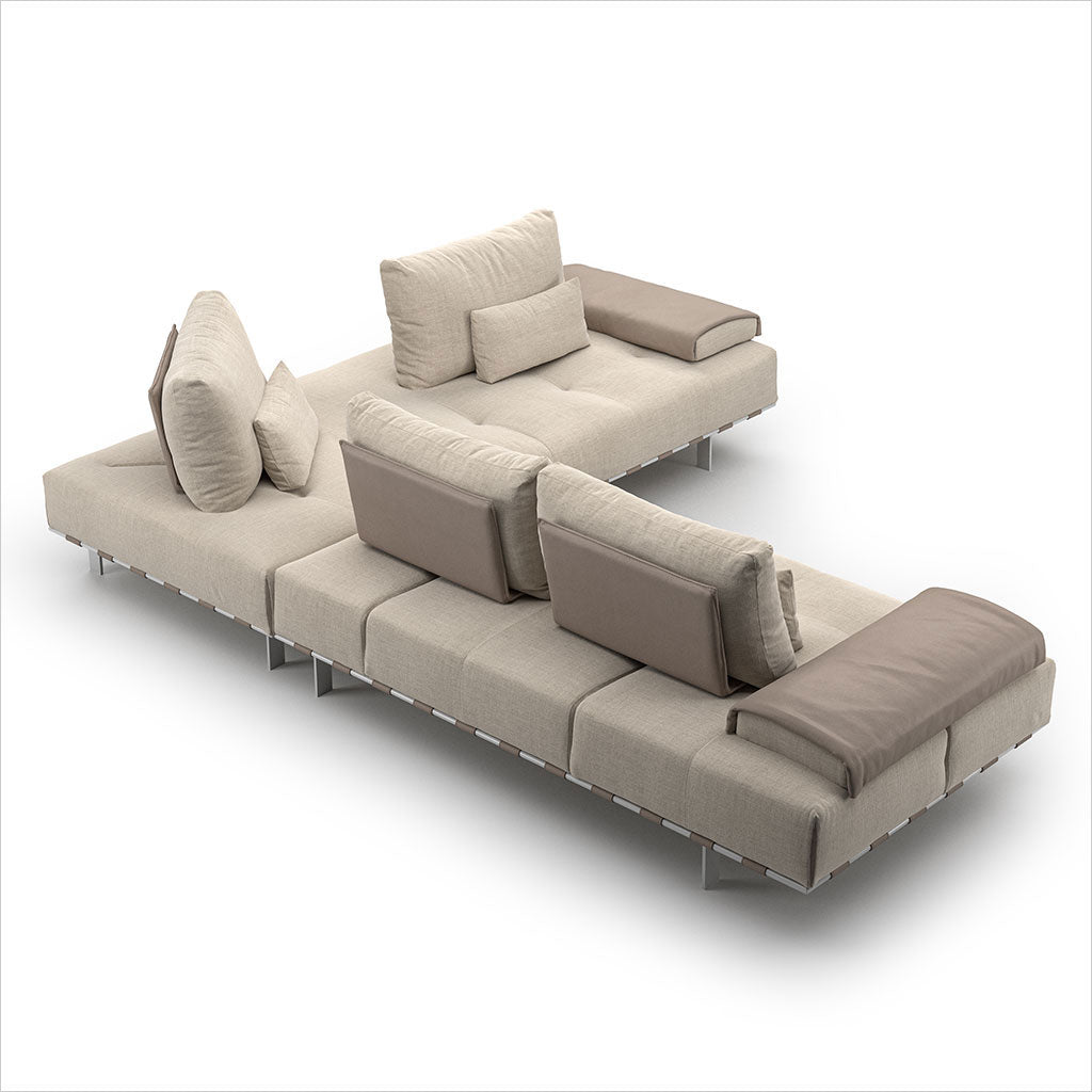 Libero Sectional - Fabric and Leather Combo