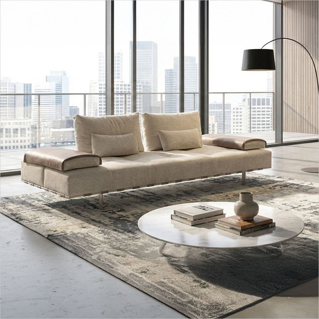 Libero Sofa - Fabric and Leather Combo