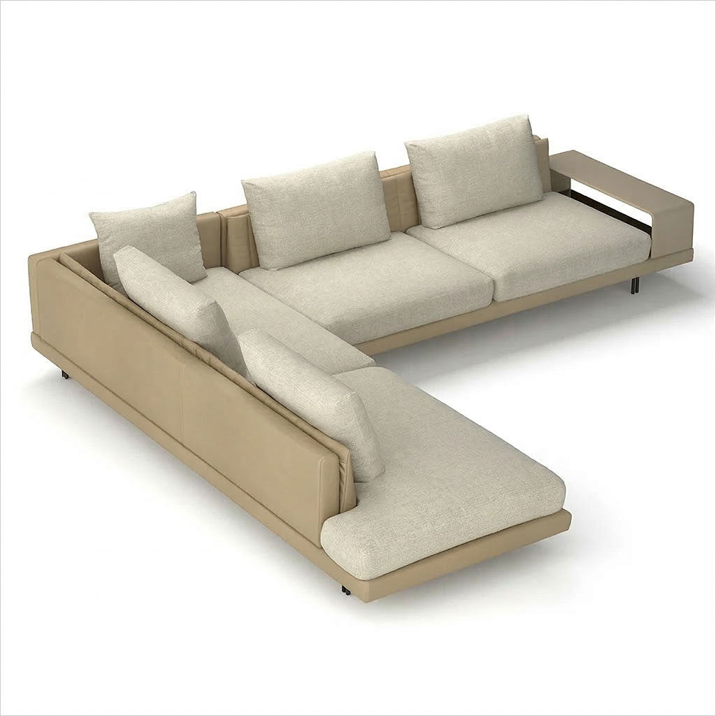 Twist Sectional - Beige Fabric
