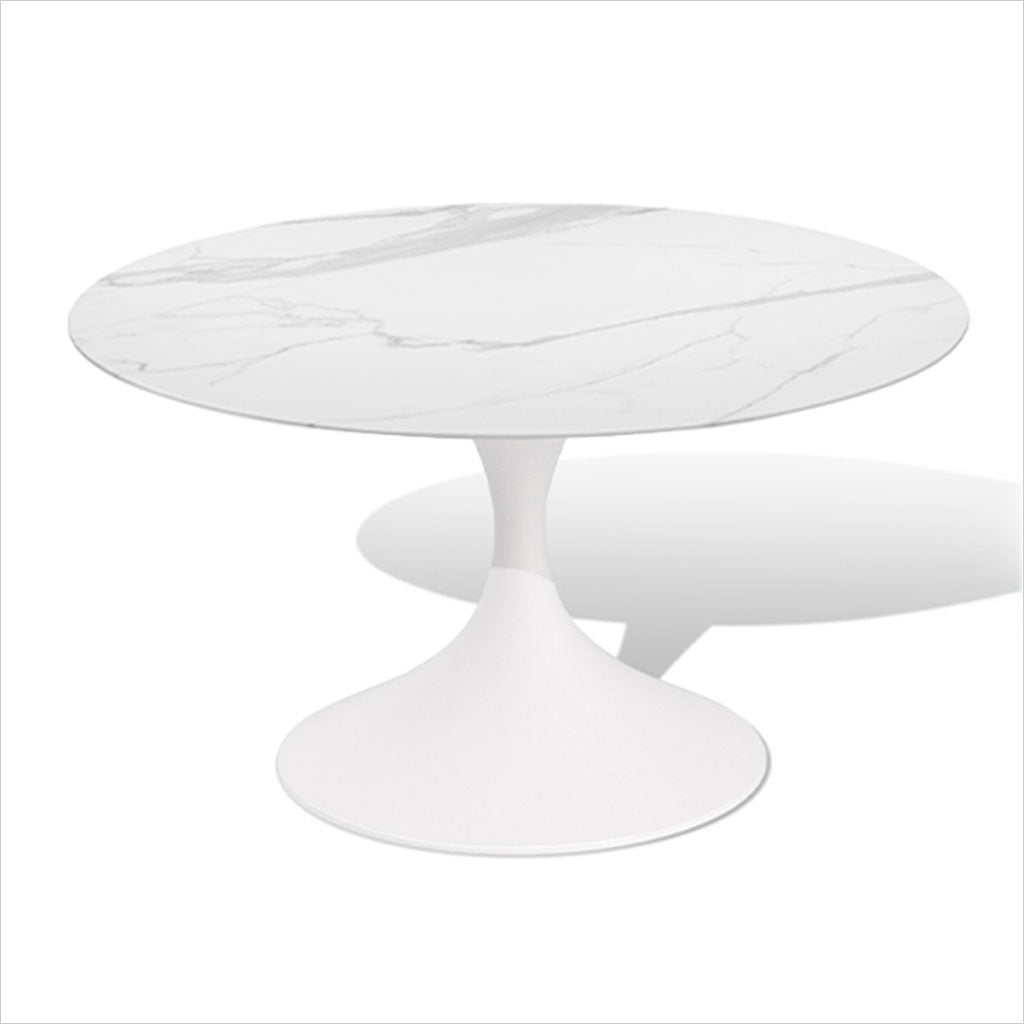 Juliet Pedestal Table - White Sintere