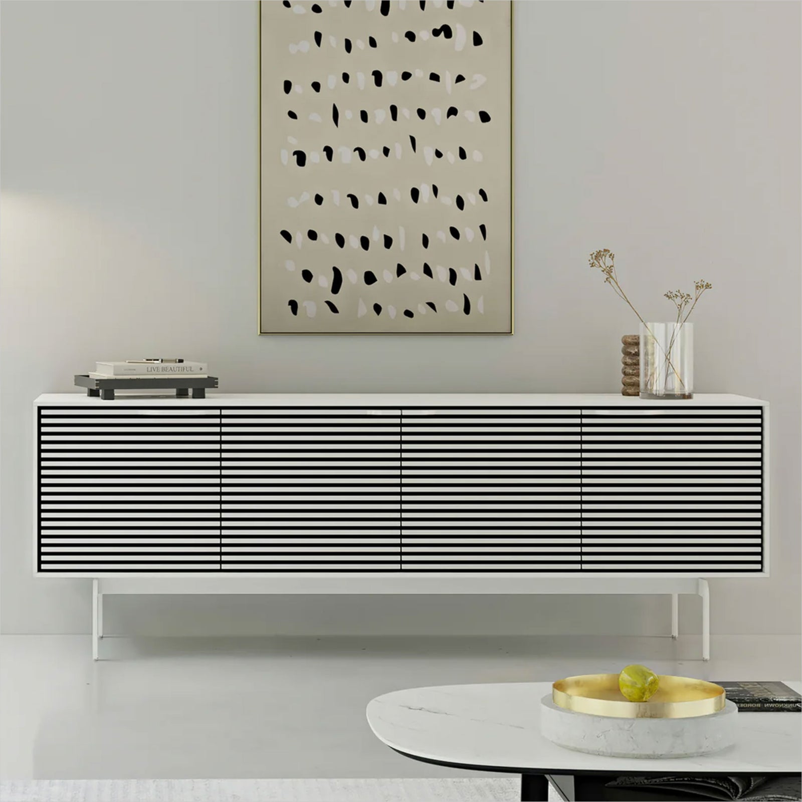 Align 7479 Media Cabinet - White - Console Base