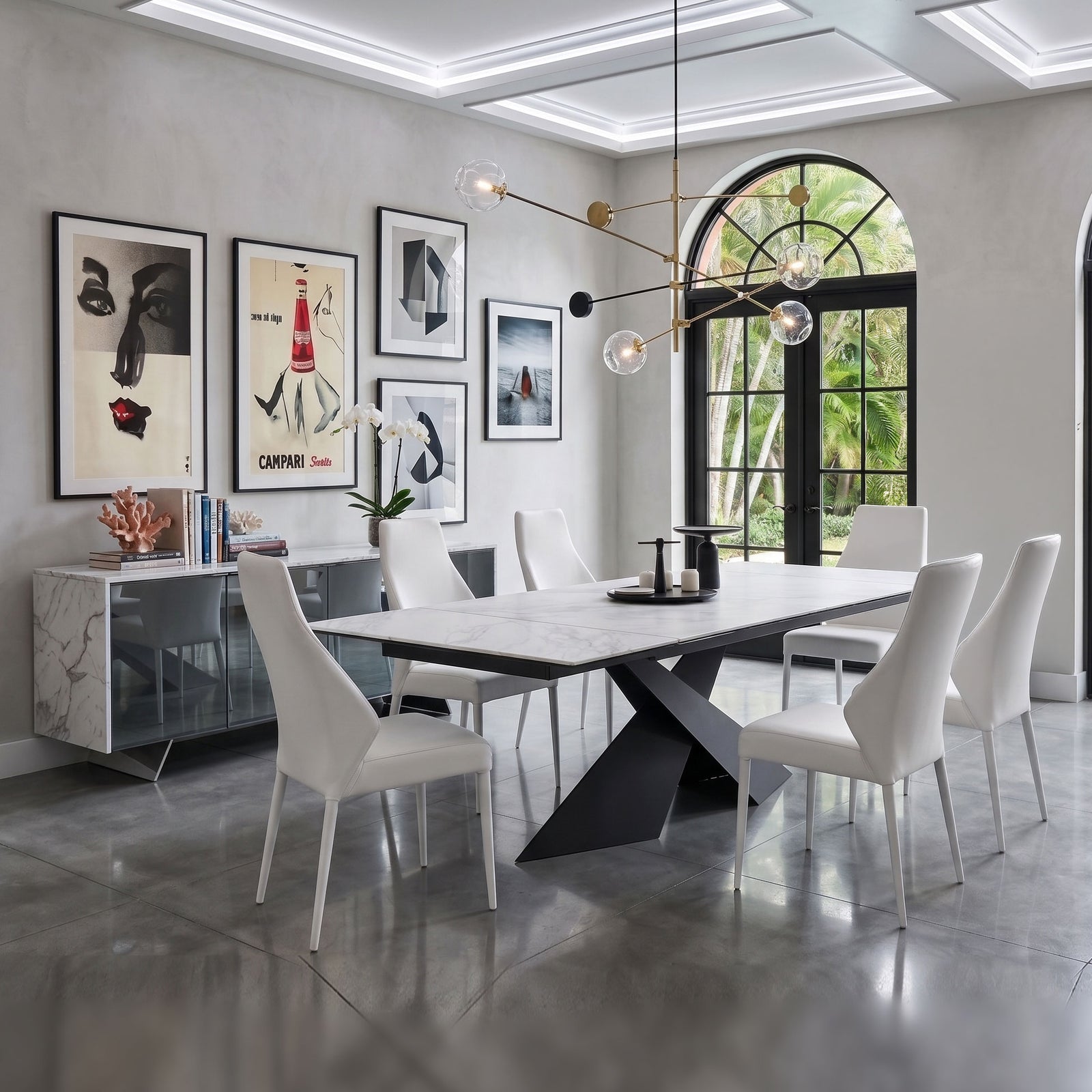 Bruno Dining Chair - White Leather