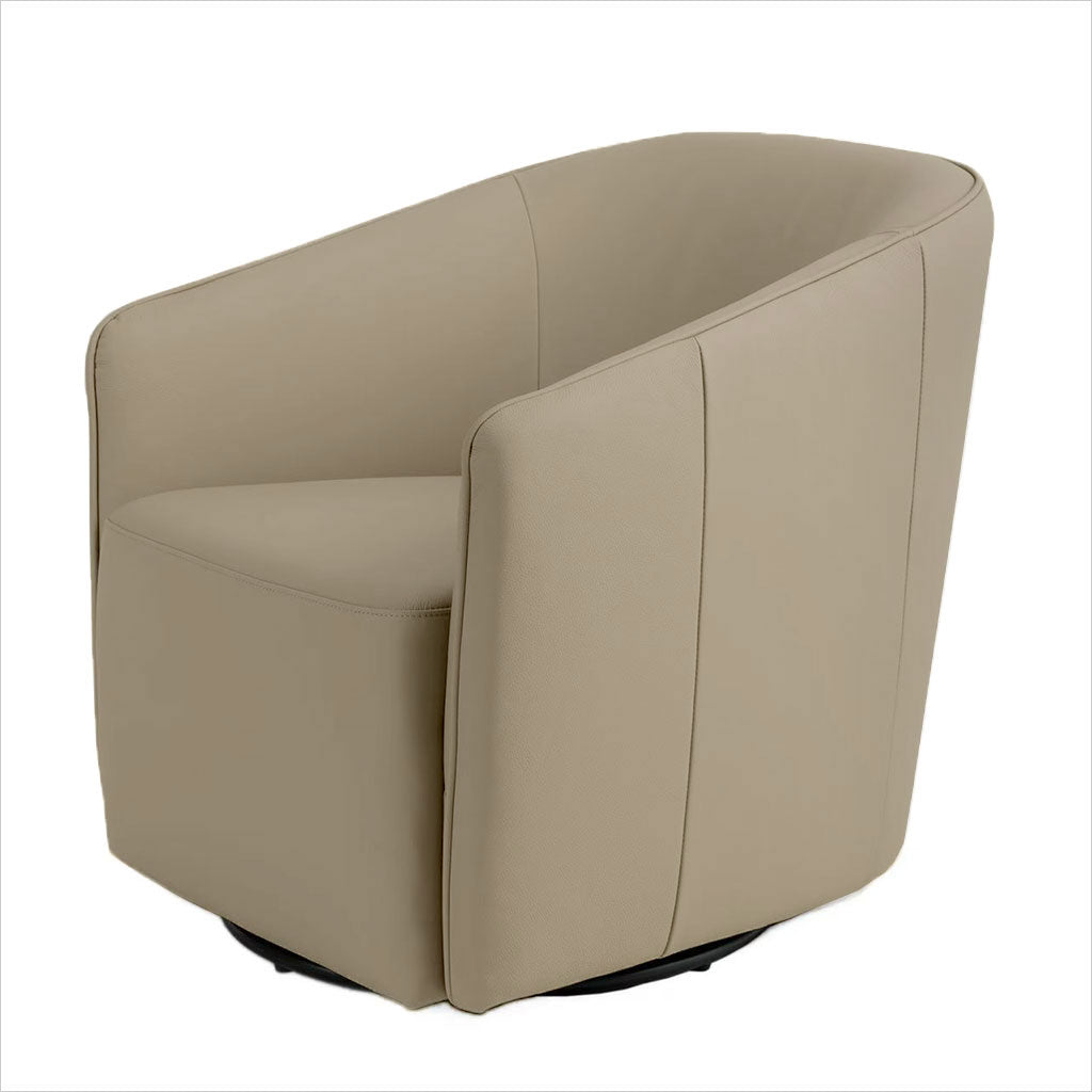 Regent Swivel Armchair - Beige Leather