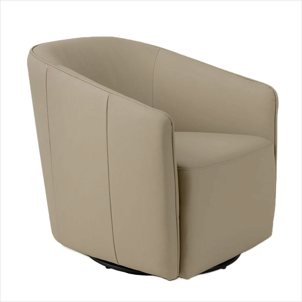 Regent Swivel Armchair - Beige Leather