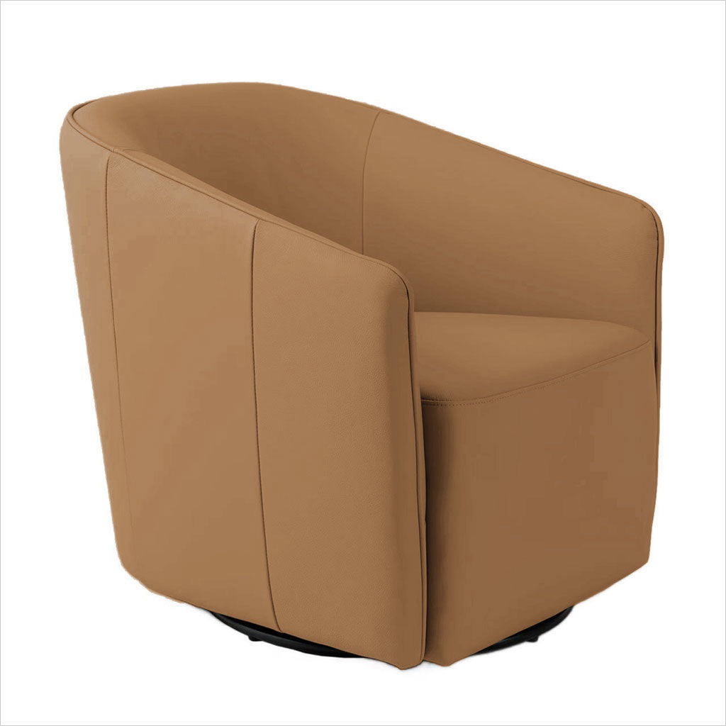 Regent Swivel Armchair - Whiskey Leather
