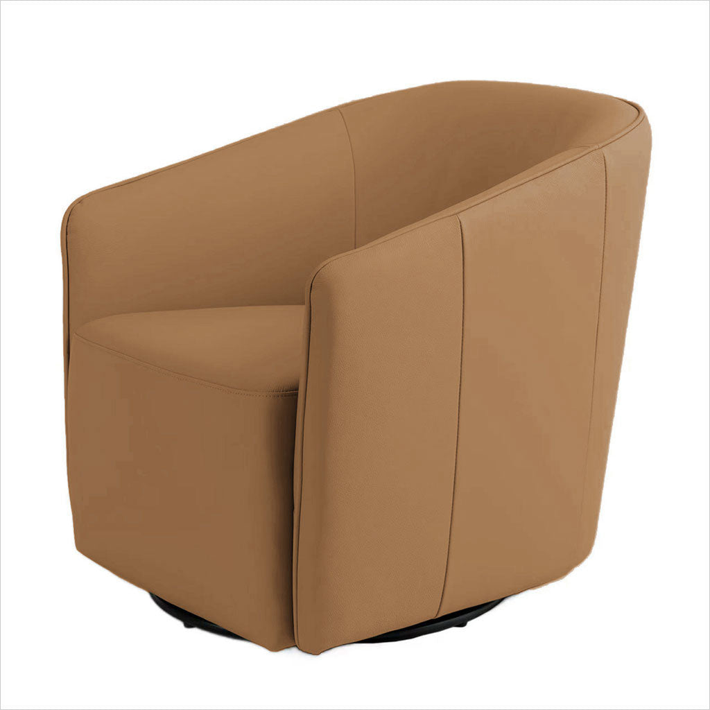 Regent Swivel Armchair - Whiskey Leather
