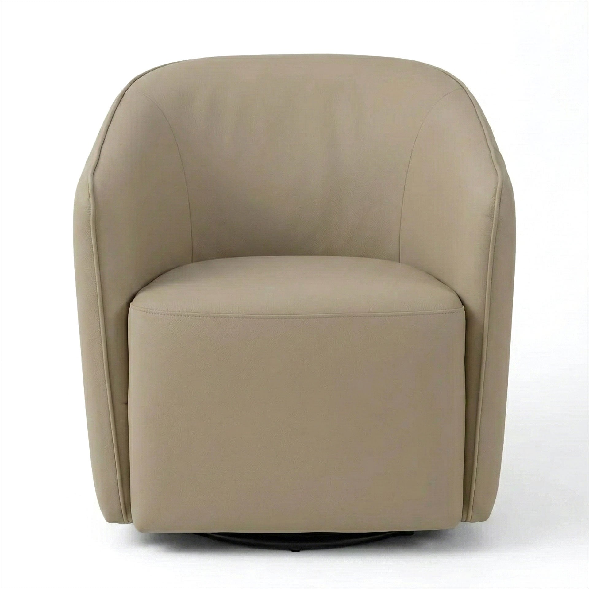 Regent Swivel Armchair - Beige Leather
