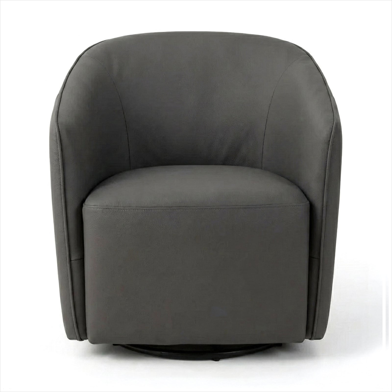 Regent Swivel Armchair - Graphite Leather