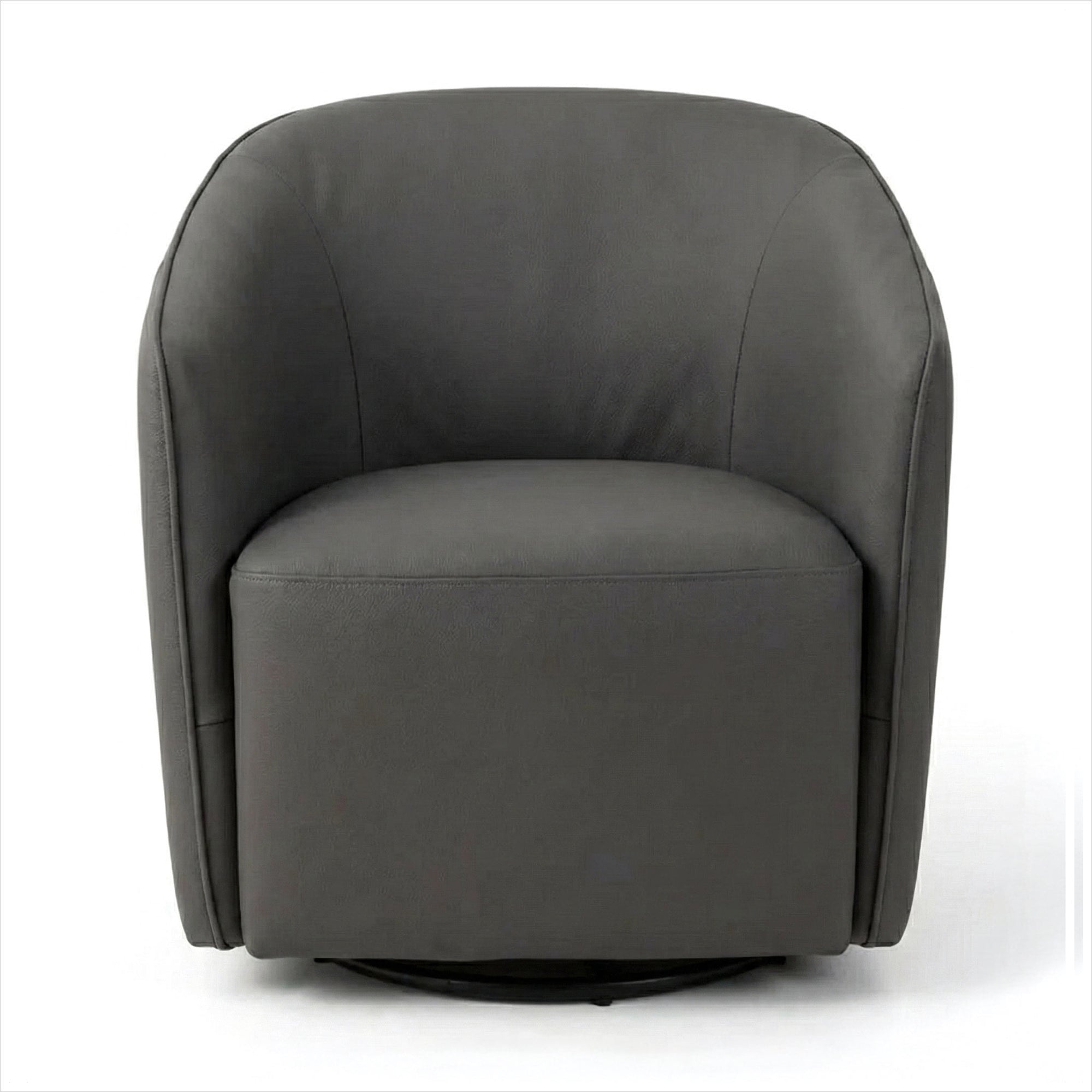 Regent Swivel Armchair - Graphite Leather