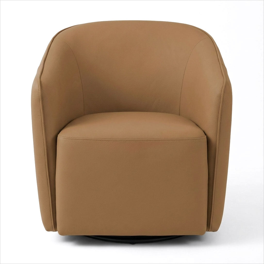 Regent Swivel Armchair - Whiskey Leather