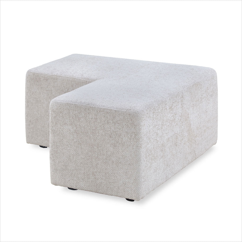 Wesson L-Shaped Ottoman - Tan Fabric
