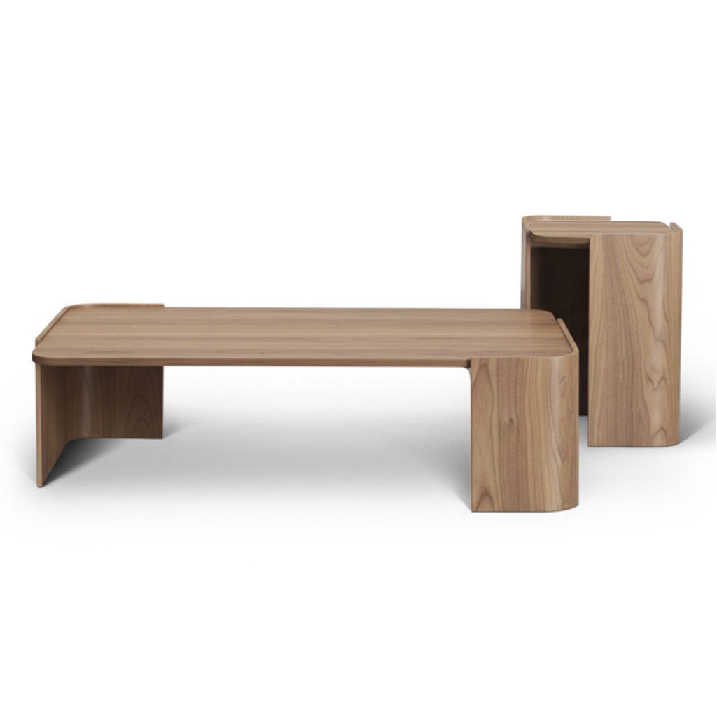 Corner Coffee Table - Natural Walnut