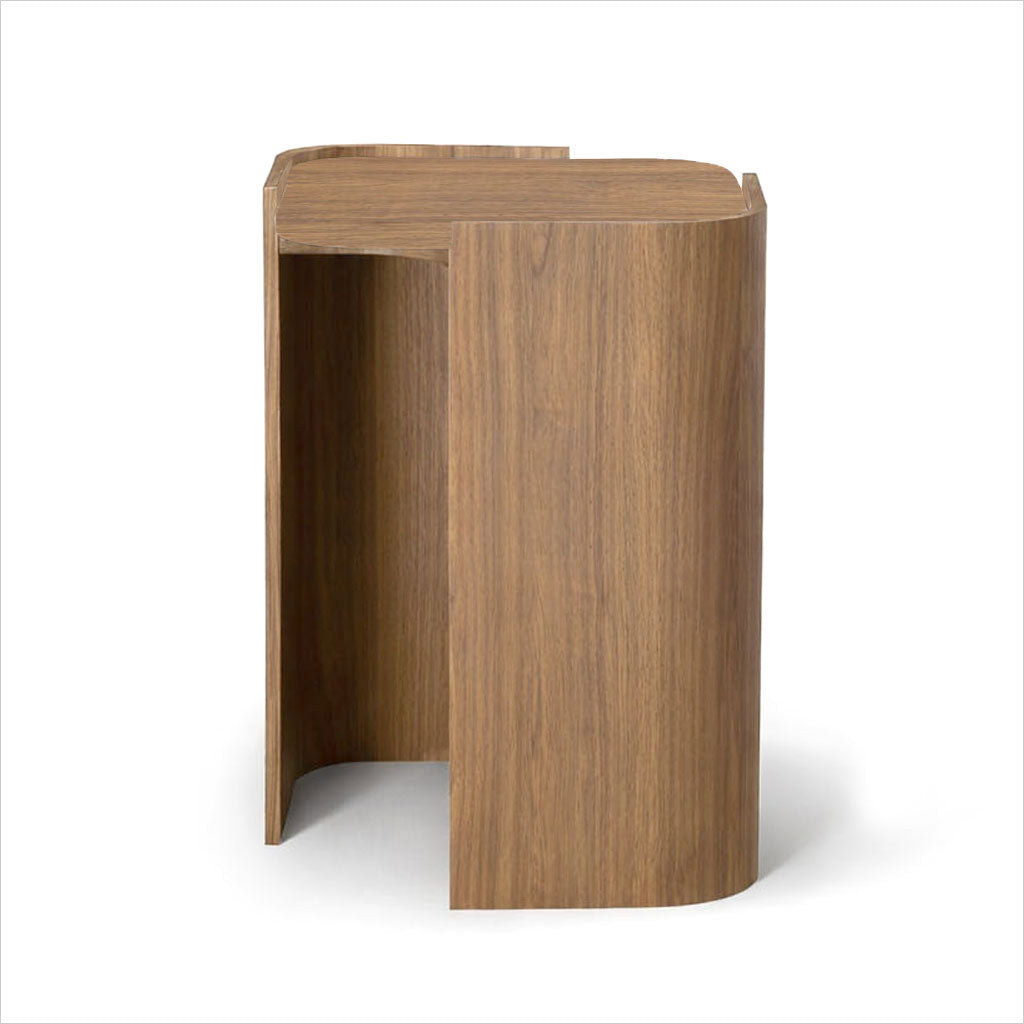 Corner End Table - Natural Walnut