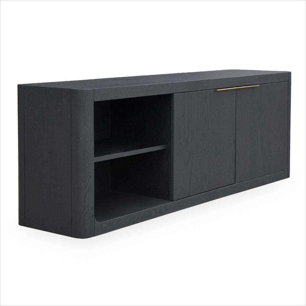 Luna 2-Door Media Cabinet - Charcoal
