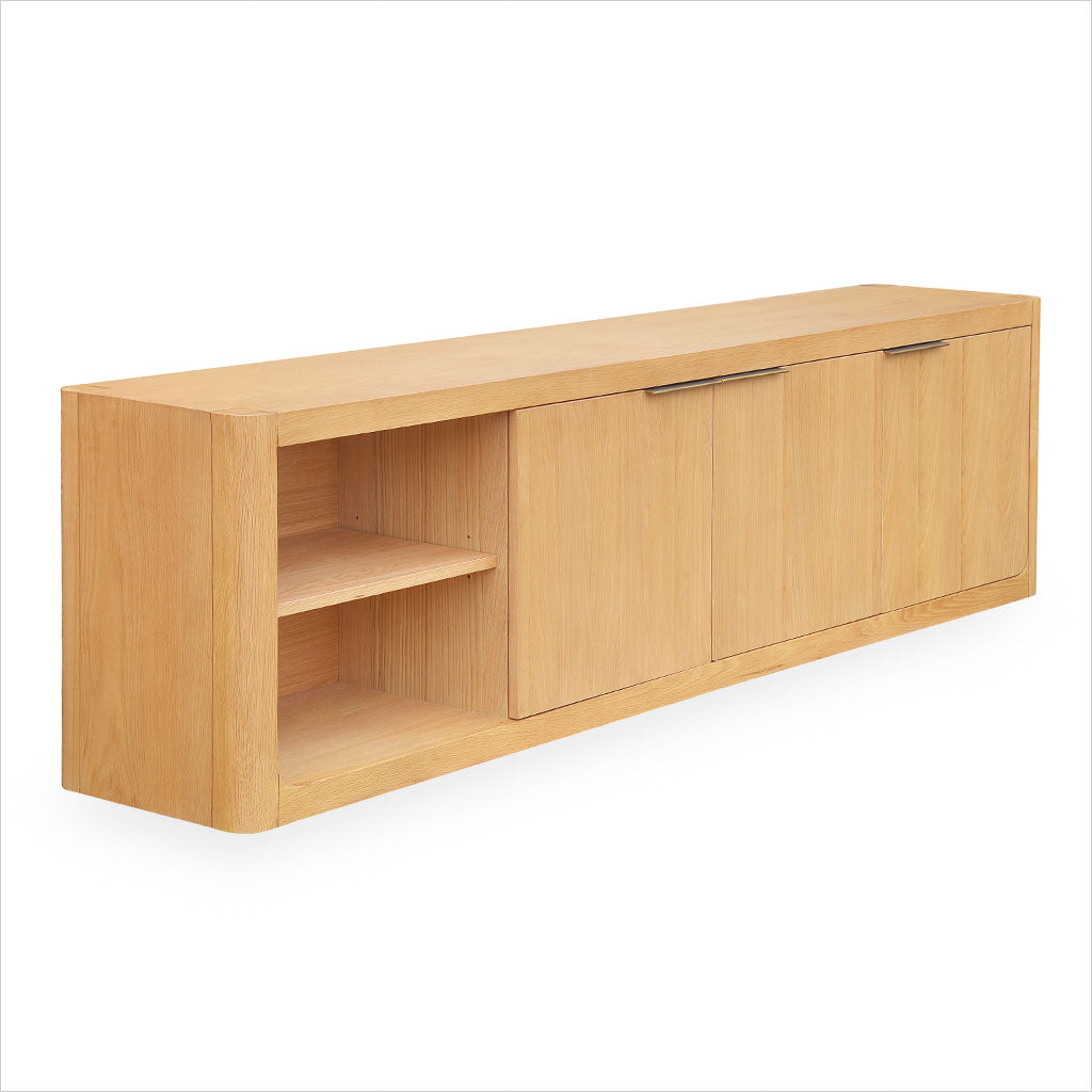 Luna 3-Door Media Cabinet - Natural