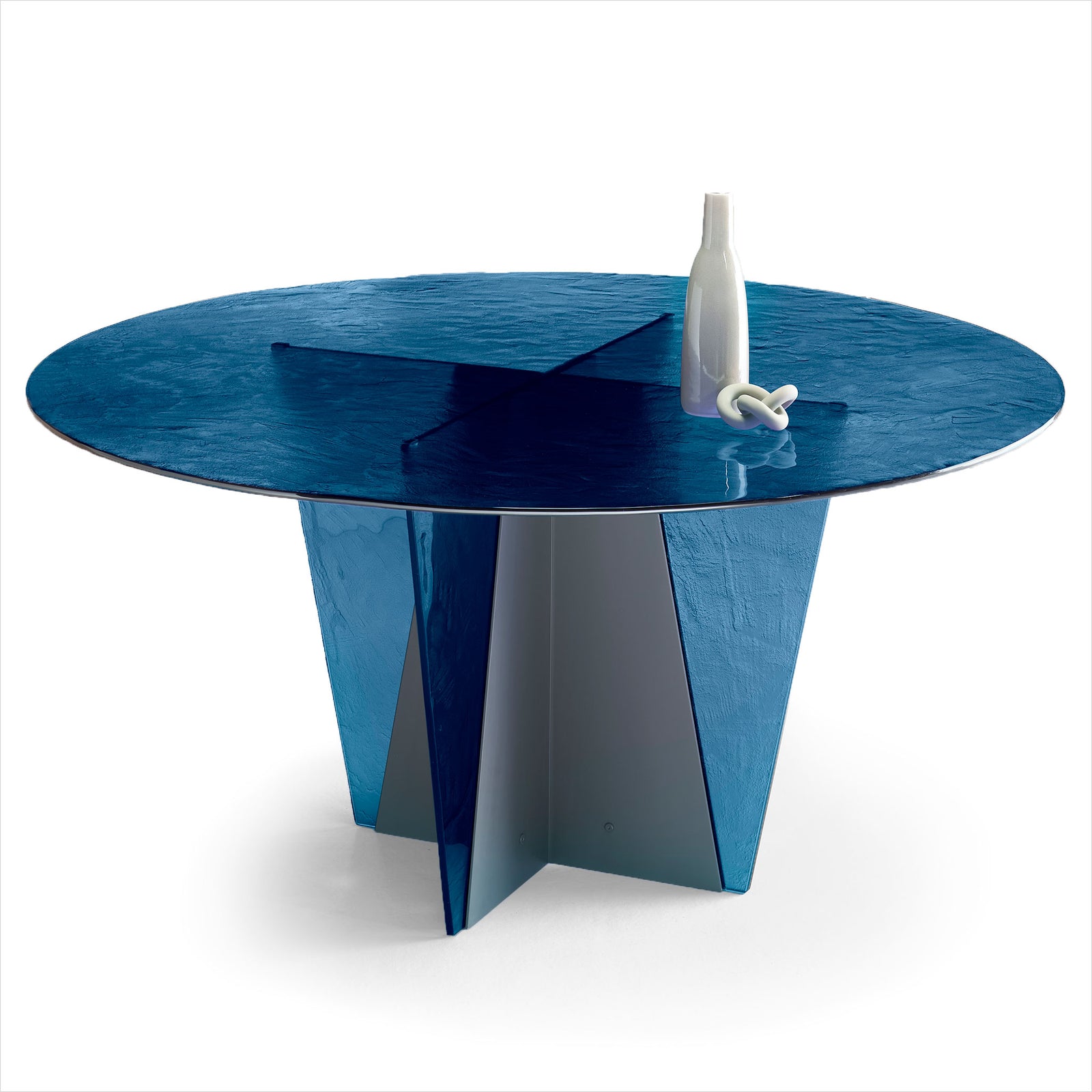 Fuso Round Dining Table - Deep Blue