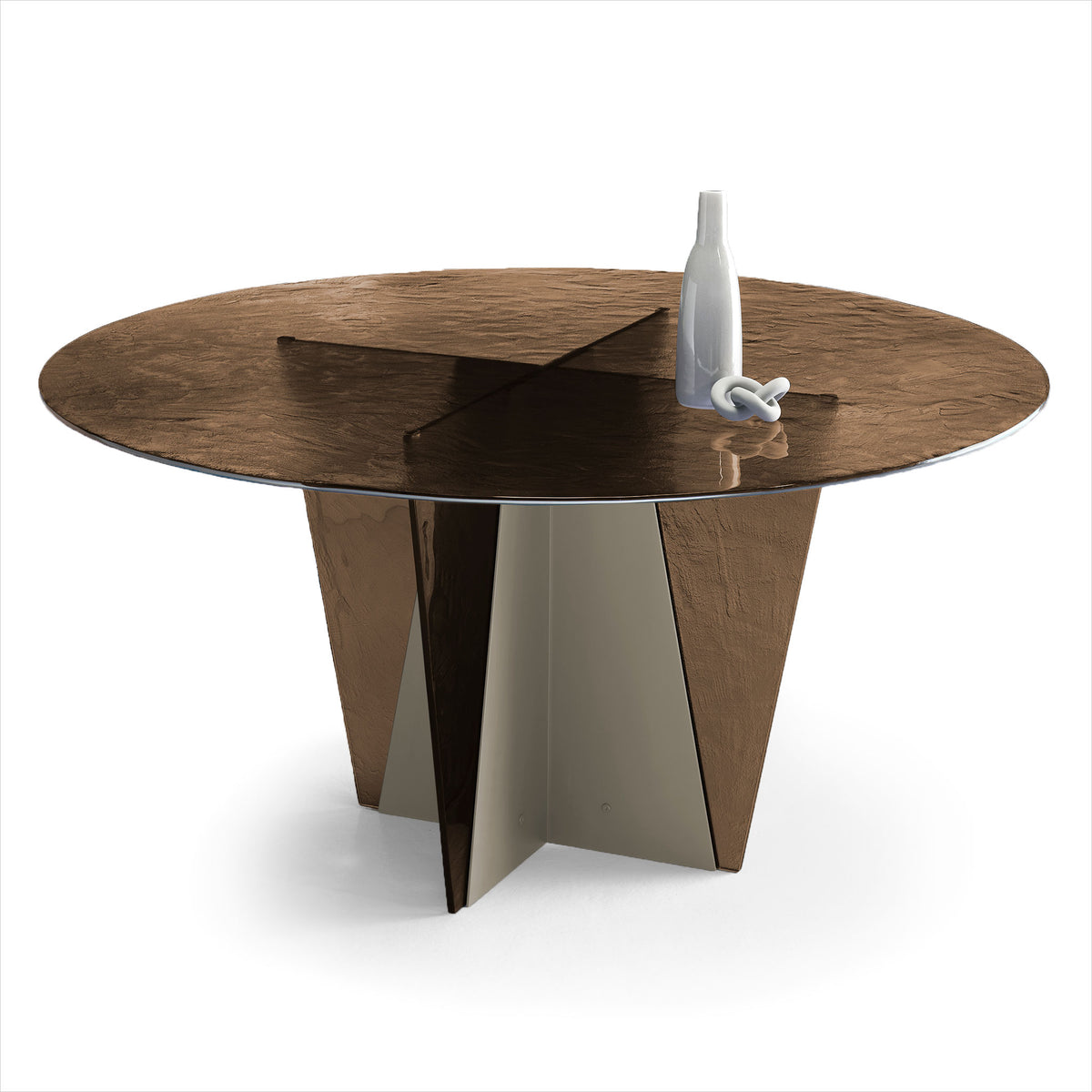 Fuso Round Dining Table - Champagne