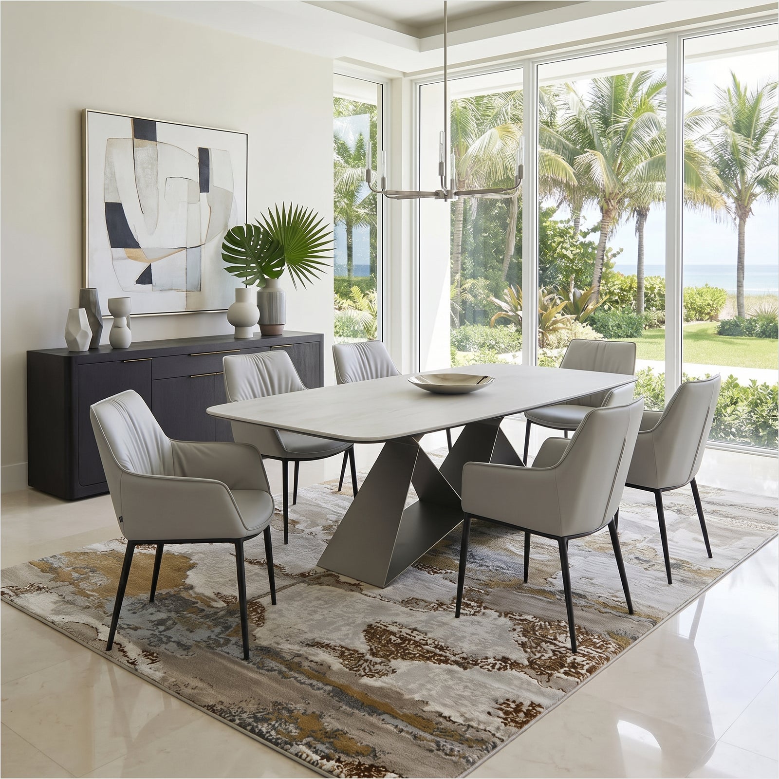 Terenzio Dining Table - Travertine