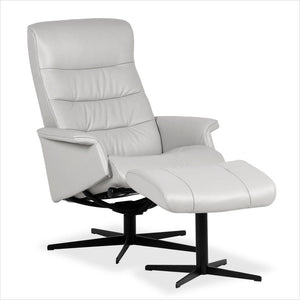 Calabria Recliner and Ottoman - Frost