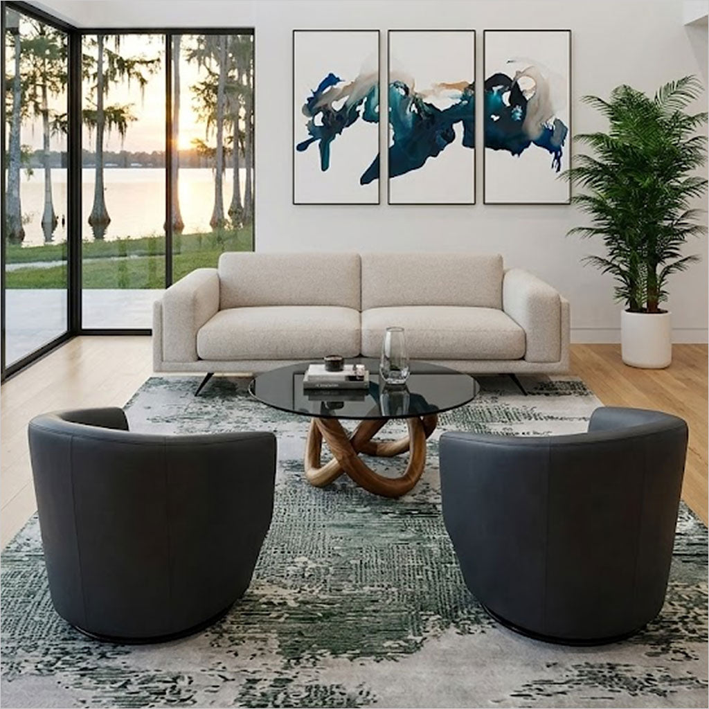 Capri Swivel Chair - Blue