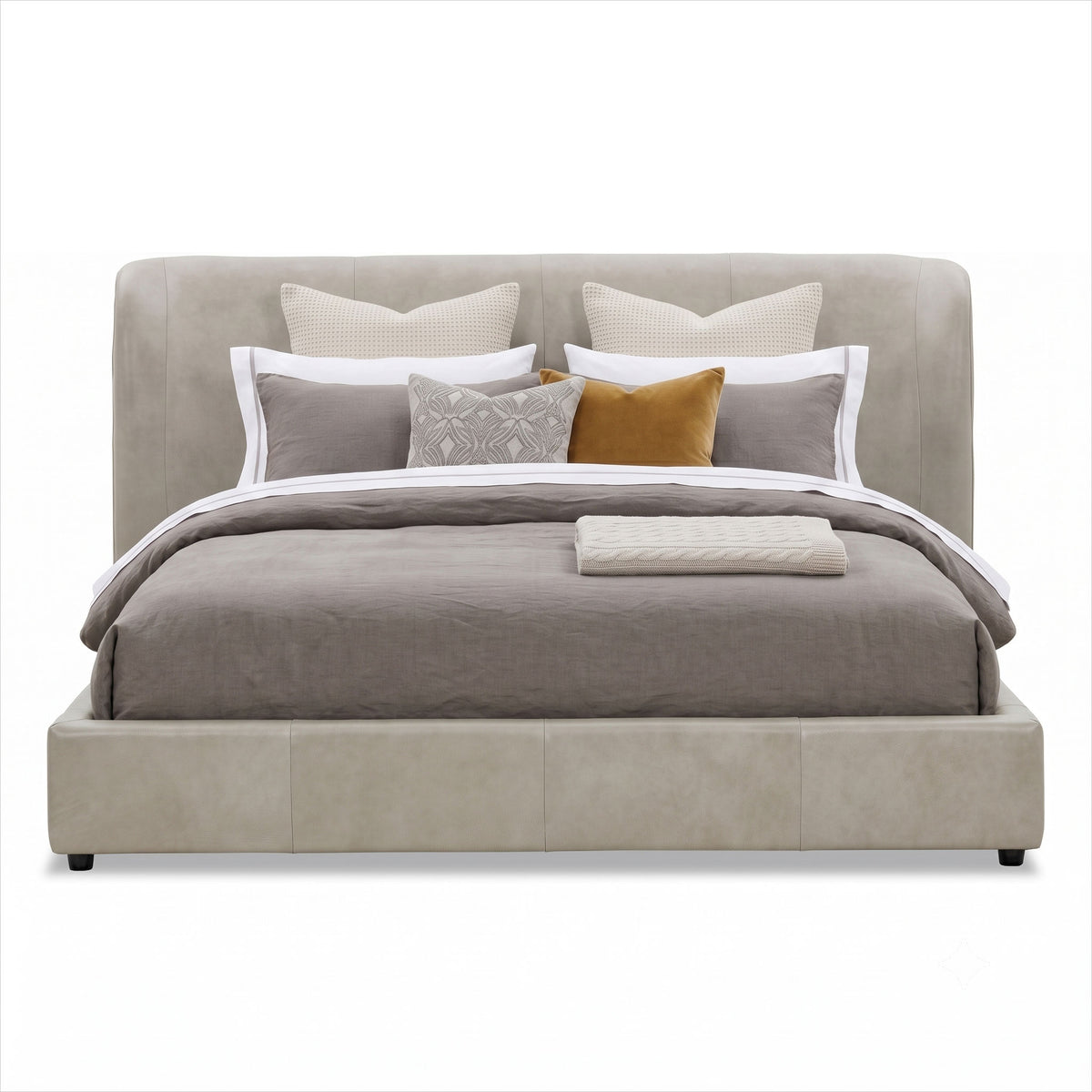 Anderson Bed - Finch Slate Leather