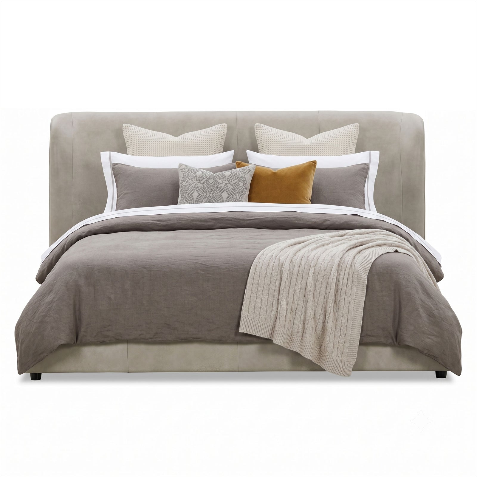 Anderson Bed - Finch Slate Leather
