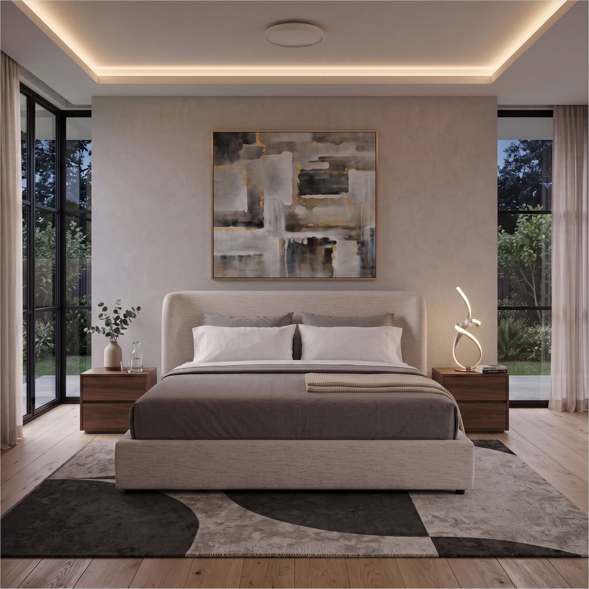 Anderson Bed - Nomad Snow Fabric